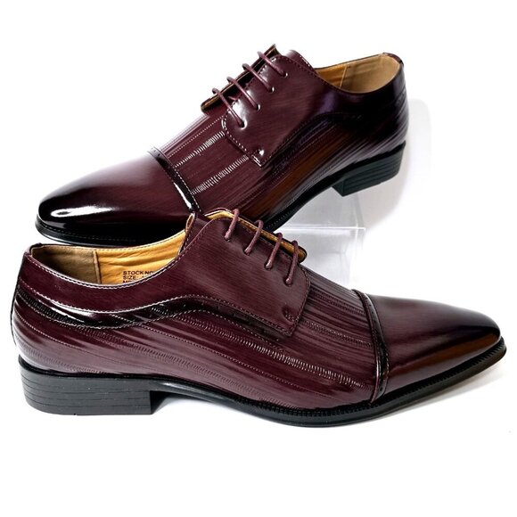 Antonio Cerrelli Burgundy Cap Toe Oxfords Dress Shoes Men's Size 13 New w/ Box - Picture 1 of 9